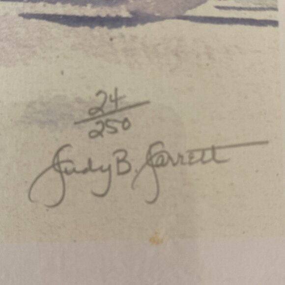 Vintage Winter Welcome by artist Judy Bolton Jarrett 1996, print 24/250, signed - Picture 5 of 16